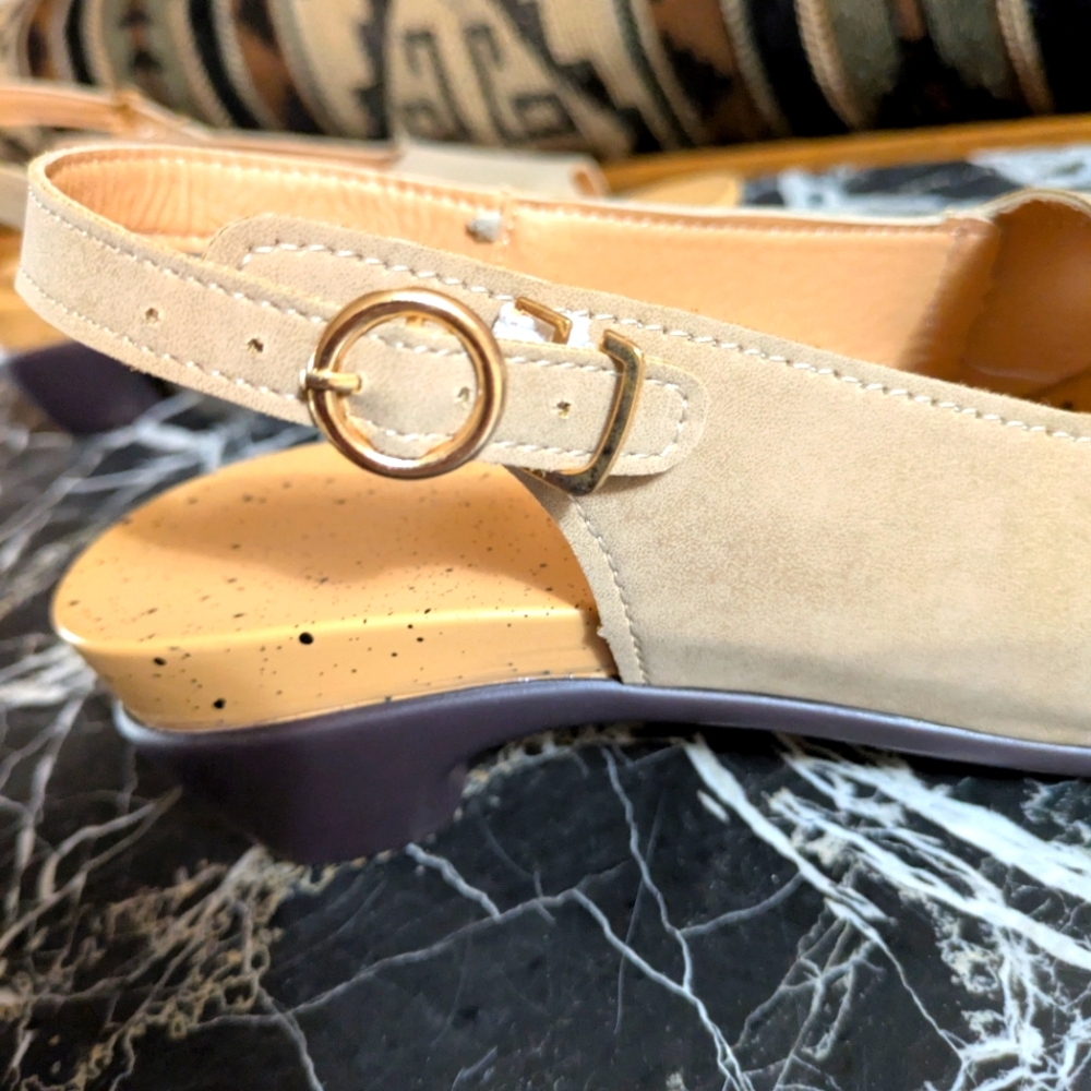New ABCDEF Slingback Sandals With Peep Toe. - Picture 3 of 6